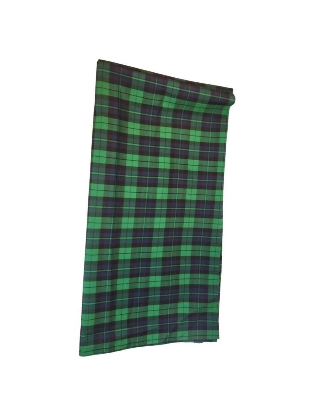 Black Watch Tartan Taffeta Fabric 2.5 Yards | Green Blue Plaid Fabric | Scottish